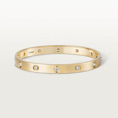 cartier yellow vintage 10 diamond love bracelet 17|cartier love bracelet diamond encrusted.